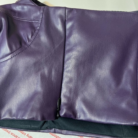 ZARA Purple Faux Leather Bustier Corset Style Crop Top Size Small - Picture 9 of 10